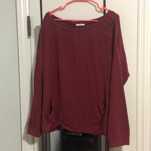 Red long-sleeved top